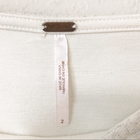 Free People Ivory & Silver Lace Mini Skirt - Picture 2 of 6